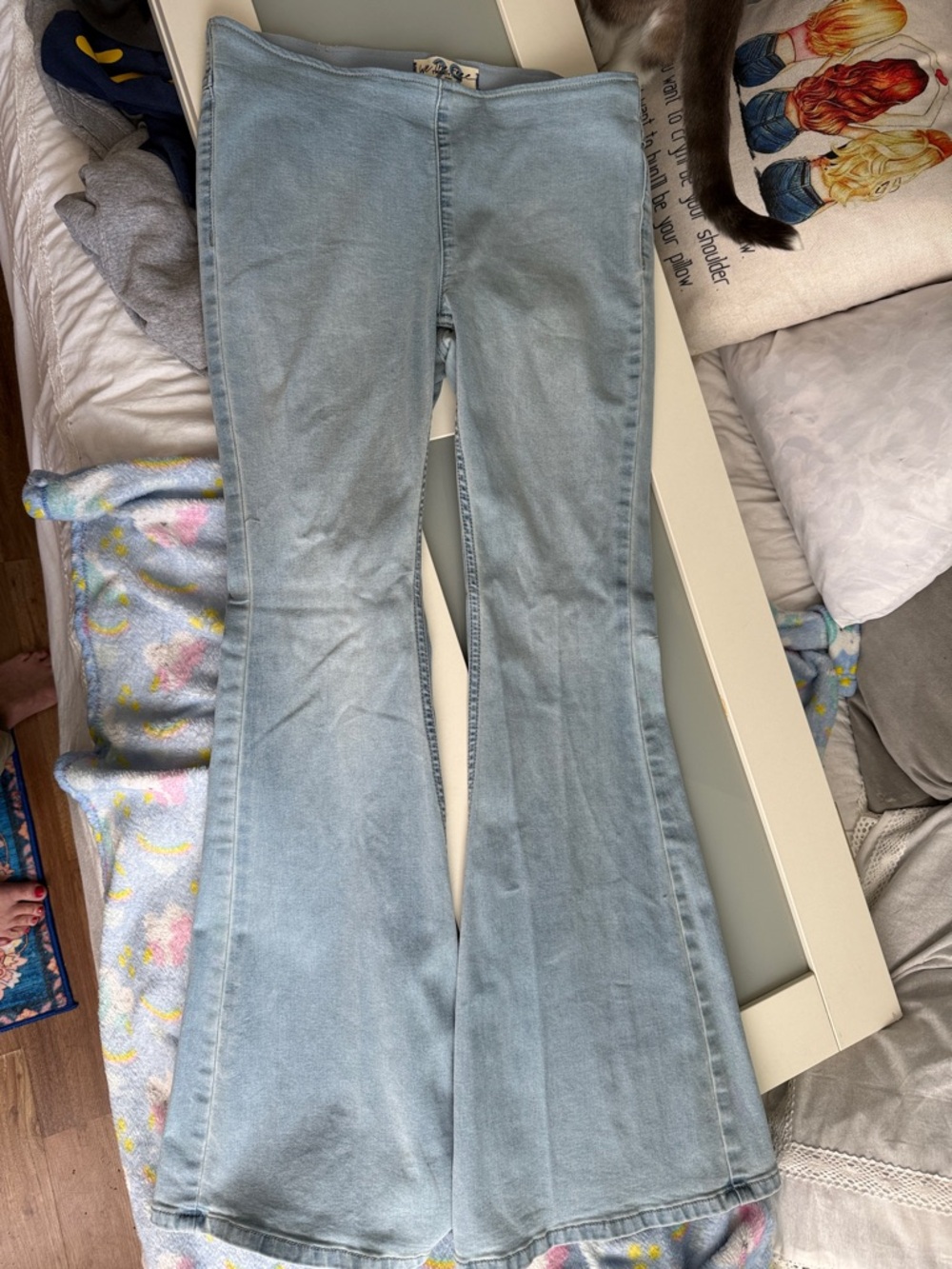 Free People Light Blue Flare Jeans